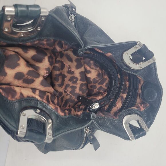 B Makowsky Black Pebbled Leather Hobo Shoulder Bag Purse Medium Large Bohemian - Picture 11 of 13